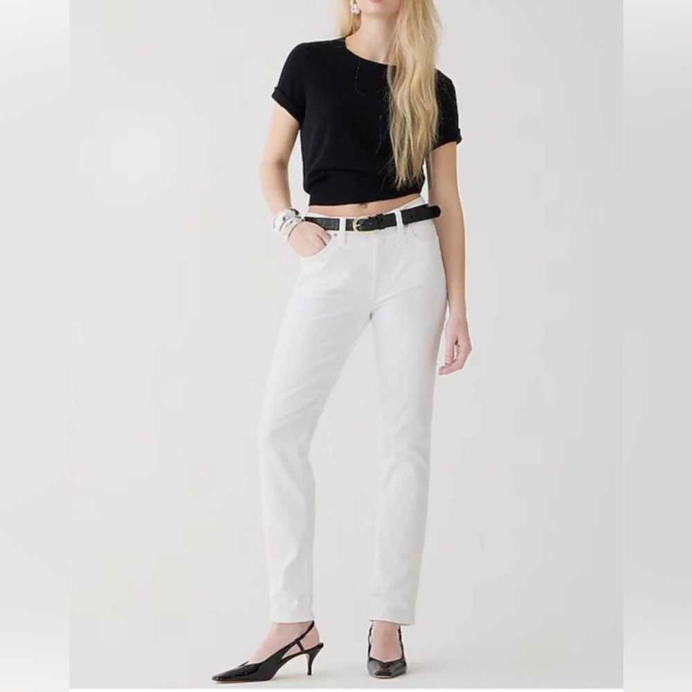 NWT J. Crew 9” Vintage Slim-Straight Jean in White 27 Tall